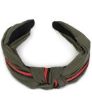 styleBREAKER ladies headband with knot and decorative stripes retro style hairband headband 04026018 color: olive - Buy Online on GoSupps.com