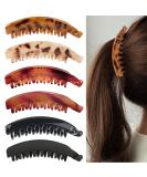 6 Pcs Large Banana Clips - Non-Slip Strong Hold Hair Clips for Thick and Fine Hair - Women and Girls - Black, Brown, Leopard - Buy Online on GoSupps.com