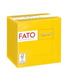FATO Disposable Paper Napkins for Aperitifs & Cocktails - 100 Pack 24x24 cm 4-Fold Yellow FSC Certified - 100% Pure Cellulose - Buy Online on GoSupps.com