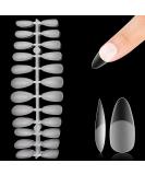 Lea-Shall Almond Shape Nail Tips Set - 240 Pre-shaped Gel Fake Nails Short Full Cover 12 Sizes for Artistic Acrylic Designs - Buy Online on GoSupps.com