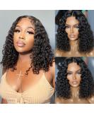 Luxangeles Brazilian Virgin Human Hair Bob Wig | Curly Lace Frontal Wig for Black Women | Pre Plucked with Baby Hair | Natural Black | 150% Density | 12 Inch - Buy Online on GoSupps.com