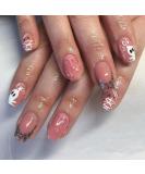 Shop 24Pcs Halloween Press on Nails - Cute Ghost & Glitter Spider Web Acrylic Nails for Women & Girls - Short Square Full Cover Halloween Nail Tips - Buy Online on GoSupps.com