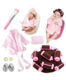 SPOKKI Newborn Photography Props 7 PCS Newborn Girl Photoshoot Outfits Babies Robe Props with Bath Towel Slippers Cucumber Curler Hat Makeup Brush for Infant Boys Girls UB027-A - Buy Online on GoSupps.com