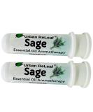 Urban ReLeaf Sage Essential Oil Inhalers Set of 2 - Pure White & Clary Sage | Alcohol-Free Made in USA Pocket Size Aromatherapy - Buy Online on GoSupps.com