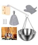 3-Piece Aroma Bowl Sauna Set | Felt Sauna Hut & Cap | 350ml Stainless Steel Bowl | Essential Sauna Accessories for Spa & Relaxation - Buy Online on GoSupps.com