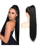 Flufymooz 66 cm Ponytail Extension - Natural Black Curly & Straight Synthetic Hair for Women - Buy Online on GoSupps.com