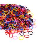 Zingso 1000 Pcs Multi Color Small Elastic Rubber Hair Bands for Kids Girls - Black + Colourful - Buy Online on GoSupps.com