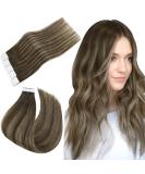 Easyouth Balayage Brown Tape in Hair Extensions - 12 Inch, 30g, 20Pcs | Real Human Hair Ombre Brown Skin Weft #2/8/2 - Buy Online on GoSupps.com