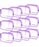 12-Piece Clear PVC Zippered Cosmetics Bag Set - Waterproof Toiletry Carry Pouch for Makeup - Purple Medium - Buy Online on GoSupps.com