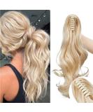 SEGO 45cm ponytail hair extension ponytail hair part braid clip in extensions voluminous claw on synthetic hair wavy blonde blonde 18 "(45cm) -140g lured blonde blonde - Buy Online on GoSupps.com