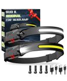 Rechargeable Headlamp 2Pack, 230Wide Beam Headlamp for Adults, LED Headlamp with Clips-Camping Gear, 6 Modes, Motion Sensor, Head Lamp Flashlight for Cycling, Running, Fishing, Camping A-2 - Buy Online on GoSupps.com