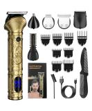 Buy Lanumi 6-in-1 Beard Trimmer for Men - Professional Hair Clipper &USB Rechargeable Groomer for Nose Ear & Facial Hair - Gold - Buy Online on GoSupps.com