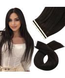 Moresoo Dark Brown Tape In Hair Extensions - Real Hair Invisible & Seamless 45cm 10 Pieces (25g) - #2 - Buy Online on GoSupps.com