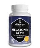 High Dose Melatonin 0.5mg | 180 Vegan Tablets | 12-Month Supply | Made in Germany | No Additives - Buy Online on GoSupps.com