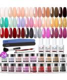REDNEE 33 Pcs Quick Dry Dip Powder Nail Kit Starter | 24 Colors Dipping Powder Set | Nude Pink Purple Red Glitter | Advanced Formula Gift Set RE14 - Buy Online on GoSupps.com