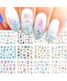 Sea Shell Nail Art Stickers - Summer Party Designs for Women | 12-Sheet Set - Buy Online on GoSupps.com