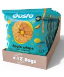 Gusto Snack's crispy apple chips with mango juice rich in fiber vegan gluten -free and vegetarian.Healthy snack box low -fat dried fruit chips - 20g (12 bags) apple - mango - Buy Online on GoSupps.com