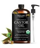 Organic Castor Oil for Hair Growth & Skin | 100% Pure Cold Pressed | USDA Certified | Hexane Free | 16 fl oz - Buy Online on GoSupps.com