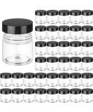 36-Piece 2 oz Black Plastic Cosmetic Jars with Inner Liners and Leak-Proof Lids - Ideal for Lotions, Ointments, and Travel Makeup Storage - Buy Online on GoSupps.com