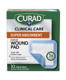 Cuard Super Absorbent Wound Pad, Medium, 4" x 4", 10 Count 10 Count 4" X 4" - Buy Online on GoSupps.com