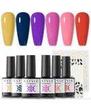 Rstyle Gel Nail Polish Set - 6 Colors UV Nail Polish for Nail Art | Blue Purple Red | Soak Off French Shellac Starter Kit - Buy Online on GoSupps.com