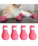 Buy 4-Piece Silicone Anti-Scratch Cat Shoes & Nail Gloves - Pink Perfect Claw Covers for Cats! - Buy Online on GoSupps.com