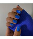 Blue Press On Nails - Short Square Fake Nails | 24pcs Glossy Acrylic Glue-On Short Nails for Women - Thick & Reusable - Buy Online on GoSupps.com