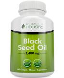Black Seed Oil Capsules 1400mg - Cold Pressed Nigella Sativa 180 Softgels for Immune Support & Digestion Rich in Omega 6 & 9 - 3 Month Supply - Buy Online on GoSupps.com