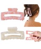 Big Claw Hair Clips - 3.3 Inch Tortoise & Pink Banana Hair Clips for Women & Girls - Strong Hold French Design Celluloid Leopard Print - 2 Packs, B.Bright Color - Buy Online on GoSupps.com