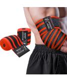 Elbow Wraps for Weightlifting & Powerlifting | Durable 47" Nylon Straps for Men & Women | Enhanced Joint Stability & Injury Recovery - Orange (1 Pair - Buy Online on GoSupps.com