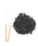 Vlasy Nano Beads 3.0mm 200PCS + 2PCS Hair Extension Loop Threaders Set (Black) - for Hair Extensions/Tinsel - Buy Online on GoSupps.com