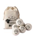 Organic XL Wool Dryer Balls - 6 Pack Sheep Pattern | Cute Fabric Softener | Shorten Drying Time | Reusable Laundry Essential - Buy Online on GoSupps.com