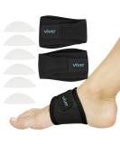 Vive Arch Support Brace (Pair) - Plantar Fasciitis Gel Strap for Men Woman - Orthotic Compression Support Wrap Aids Foot Pain High Arches Flat Feet Heel Fatigue - Insert for Under Socks (Black) - Buy Online on GoSupps.com