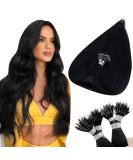 Nano Ring Real Hair Extensions - Remy Black 55cm 50g - Premium Quality Nano Ring Hair Extensions #1 - Buy Online on GoSupps.com