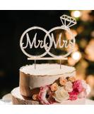 Mr & Mrs Wedding Cake Topper - Sparkling Strass Decoration for Weddings Engagements & Anniversaries - Gold Tortendeko Accessories - Buy Online on GoSupps.com