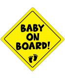 Baby On Board Car Sign | Micro-Perforated Vinyl Sticker | Easy Apply & Remove | Ultra Durable & Weatherproof | 5x5 | Baby Feet Design - Buy Online on GoSupps.com
