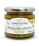 Pistachio Pesto - Sicilian Savory Creamy Spread - 6.35oz Glass Jar from Sicily by Campo D'Oro - Buy Online on GoSupps.com