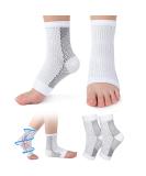 Functional Socks for Neuropathy | Soothe Compression & Ankle Brace Socks for Men & Women - L/XL White - Buy Online on GoSupps.com