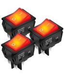 DaierTek 30A 250V KCD2 KCD4 Rocker Switch DPST 4 Pin Red Lighted 120V Rocker Toggle Switch ON Off Heavy Duty T125-3Pack 125V - Buy Online on GoSupps.com