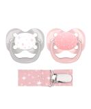 Dr. Brown's Advantage Symmetrical Pacifier 2-Pack with Air Flow, Pacifier Clip - Pink Stars - Buy Online on GoSupps.com