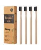 Eco-Friendly Bamboo Toothbrush Set - 4 Extra Soft Biodegradable Brushes with Nano Bristles | BPA-Free & Charcoal Activated for Superior Cleanliness (Black) - Buy Online on GoSupps.com