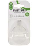 Twistshake Baby Anti-Colic Teats - Set of 2 (Medium Size) | Baby Bottle Teats with Breast Like Structure | Soft Silicone Baby Teat | BPA-Free Infants Milk Teat | Toddler Teats 2 Months+ | Transparent 2x Anti-Colic Teat Medium 2+ months - Buy Online on GoSupps.com