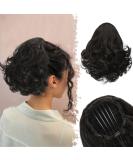 Buy BARSDAR 22CM Natural Black Kamm Clip Hair Extensions - Short Wavy Synthetic Hair for Women - Buy Online on GoSupps.com