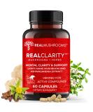 RealClarity Brain Supplement - Organic Lions Mane & Ashwagandha Capsules for Mental Clarity and Daily Immune Support - 60ct - Buy Online on GoSupps.com