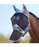 Harrison Howard LumiVista Horse Fly Mask with Ears, Long Nose, UV Protection - Pastel Mix Cob - Buy Online on GoSupps.com