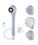 Spa Sciences NERA Shower Body Brush - 4-in-1 Multifunction Treatment for Exfoliation, Cleansing, Massaging - Includes Body Brush, Loofah, Pumice Stone, Massage Head - All Skin Types - Buy Online on GoSupps.com