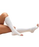 Truform Surgical Stockings 18 mmHg Compression for Men and Women Knee High Length Open Toe White Large Large (1 Pair) White - Buy Online on GoSupps.com