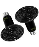 Simple Deluxe 100W Ceramic Heat Emitter Reptile Heat Lamp Bulb for Amphibian Pet & Chicken Coop, 2 Pack with Thermometer - Black & White - Buy Online on GoSupps.com