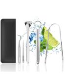 5-in-1 Tongue Cleaner & Scraper | Stainless Steel Tongue Claser for Fresh Breath | Combat Bad Breath Effectively - Buy Online on GoSupps.com