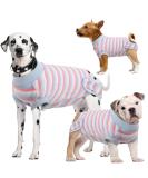 Kuoser Dog Surgery Recovery Suit | Striped Pet Vest for Dogs & Cats | Protective Clothing for Belly & Skin Issues | XS Blue - Prevents Licking Replacement for Cone & E-Collar - Buy Online on GoSupps.com